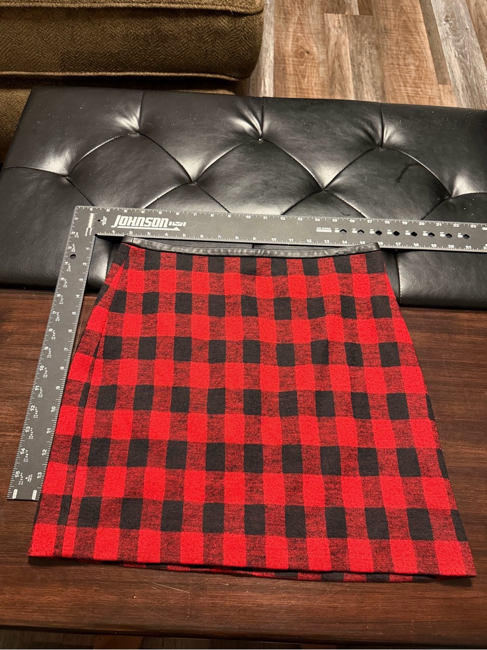 Madewell Red and Black Plaid Mini Skirt